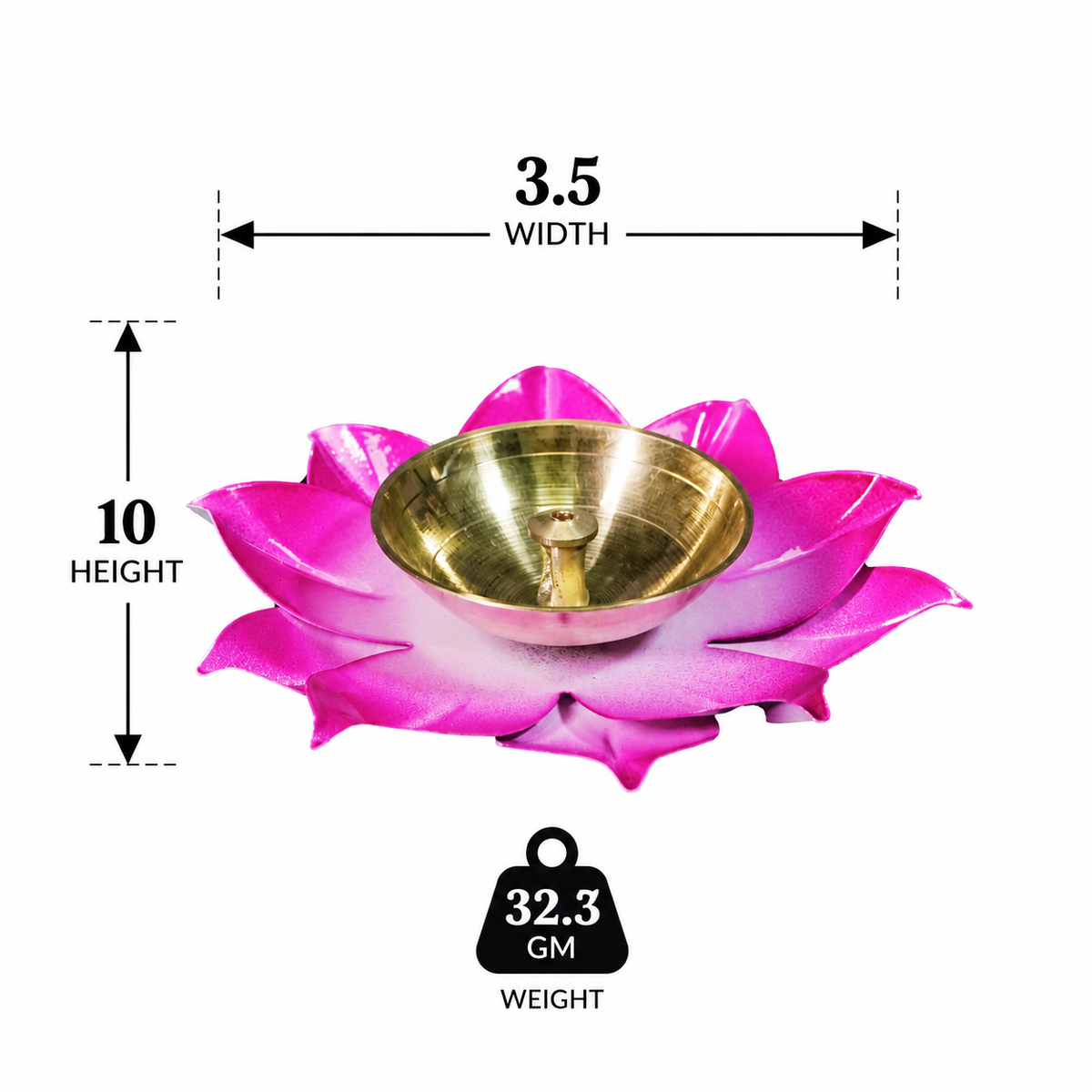 Sunflower Akhand Coloured Diya Big