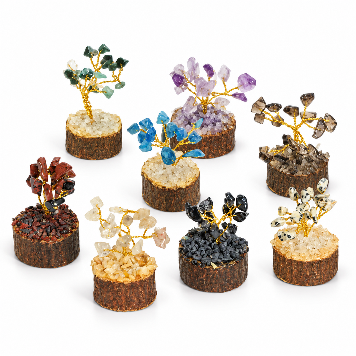 Mini Crystal Tree Box Set – 24 Pcs Gemstone Tree