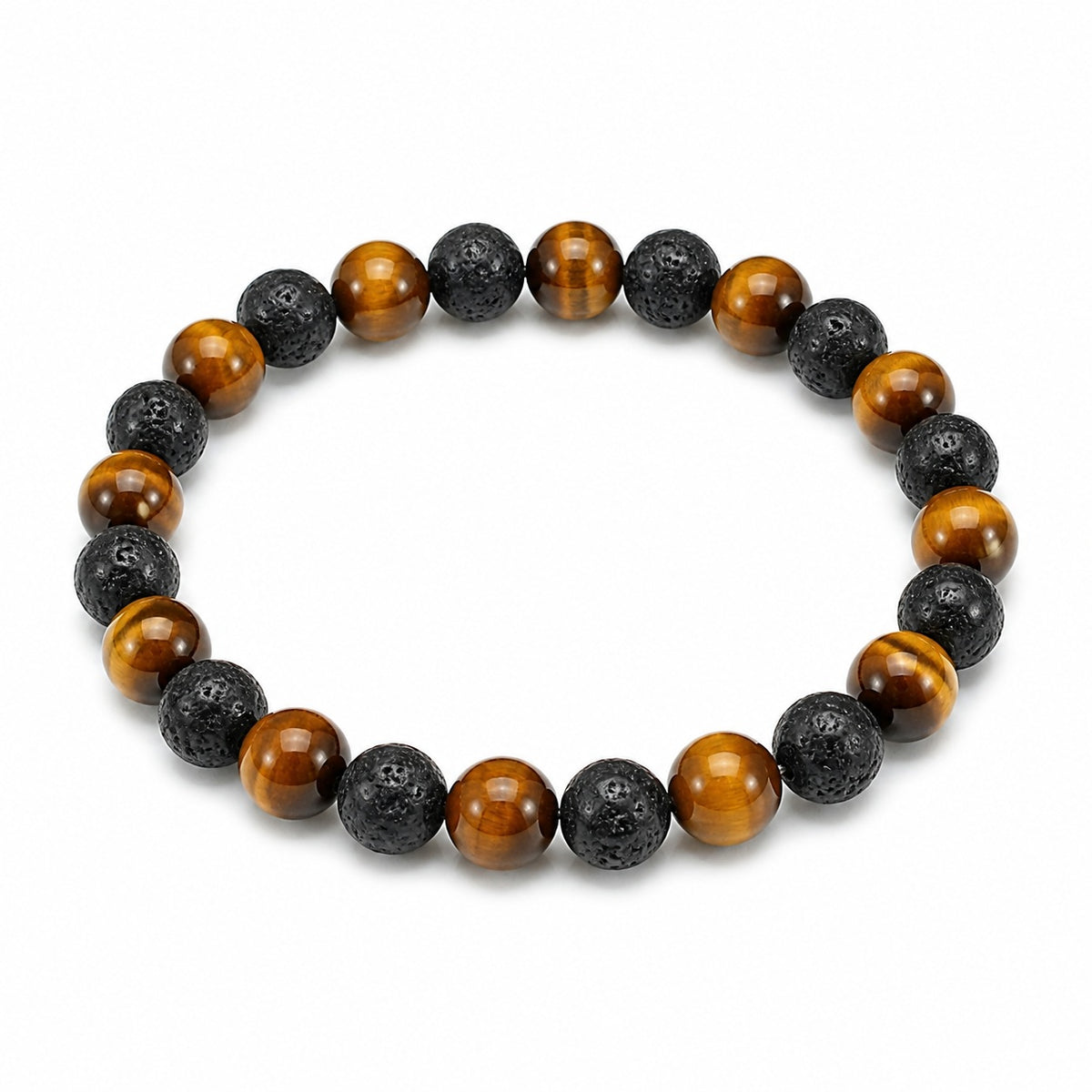 Tiger Eye & Lava Stone Combination Bracelet – 8 MM