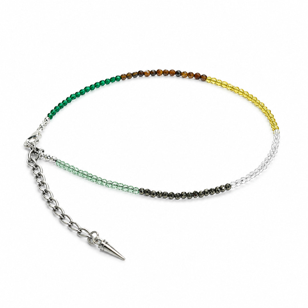 7 Chakra Crystal Anklet with Spike Charm – Colourful Beaded