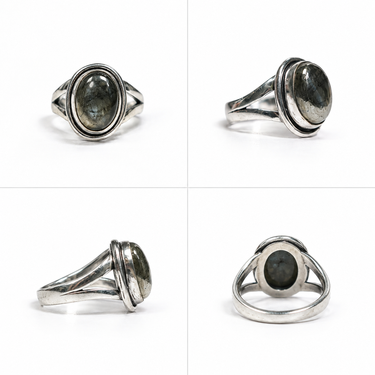 Natural Pyrite Stone Ring – Silver Finish