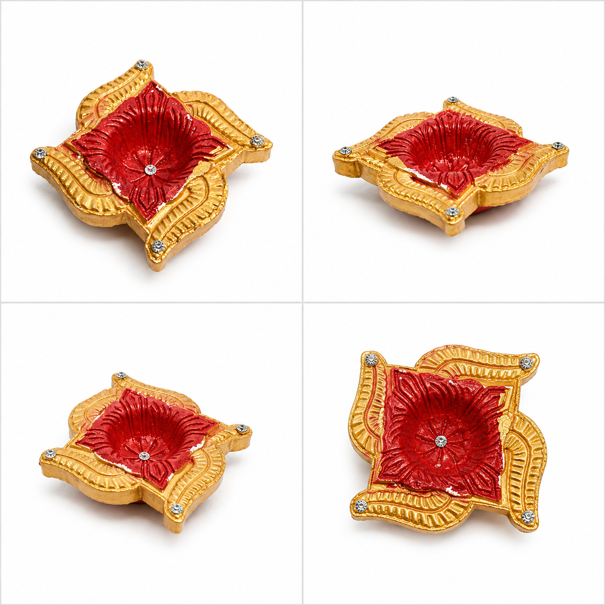 Handpainted Swastik Terracotta Diya – Royal