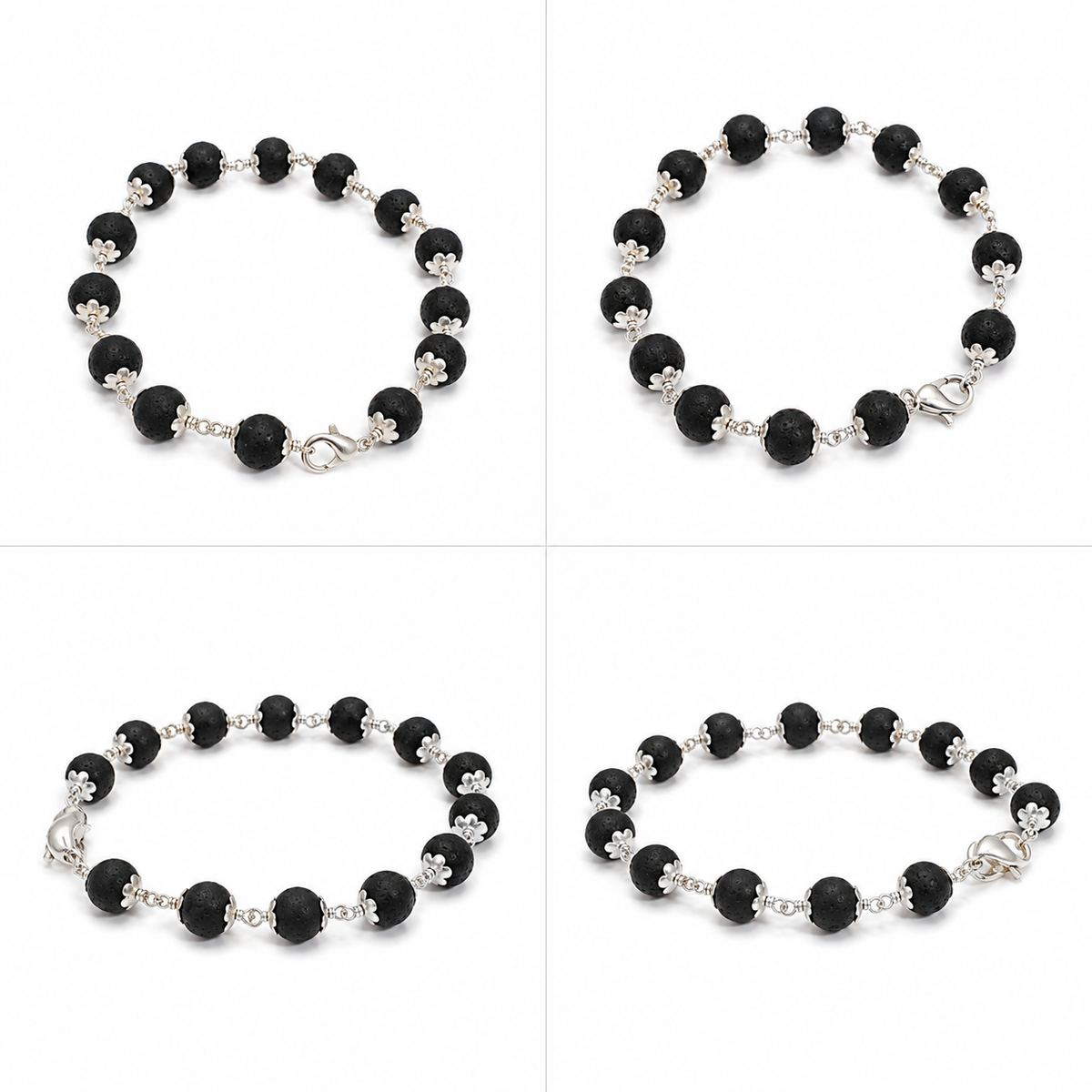 Natural Karungali Silver Plated Bracelet – 8 MM