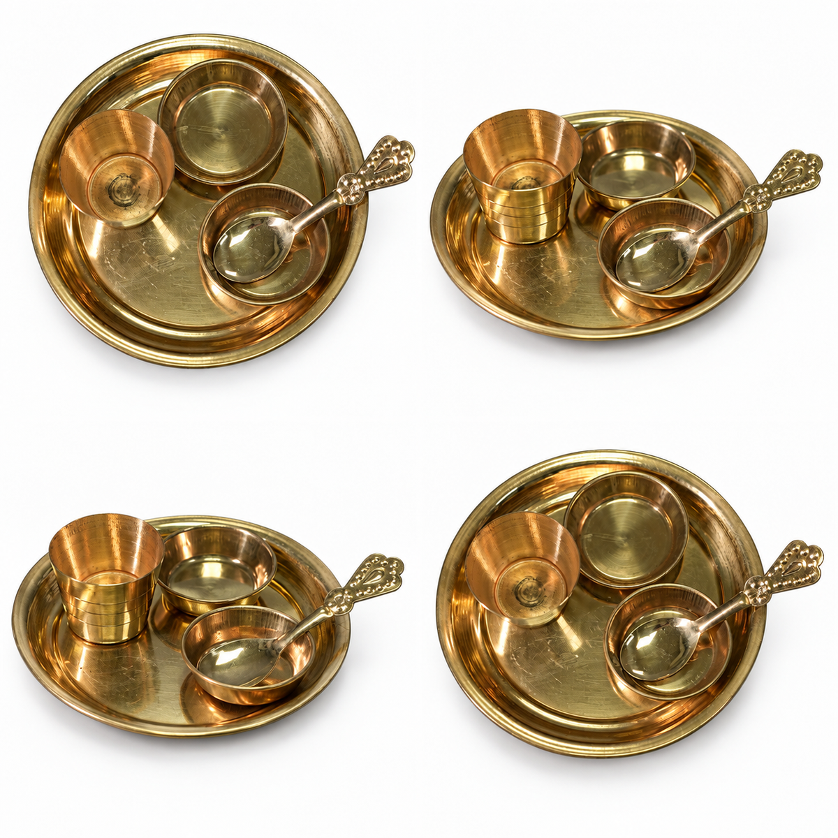 Brass Mini Pooja Thali Set 4 Inch