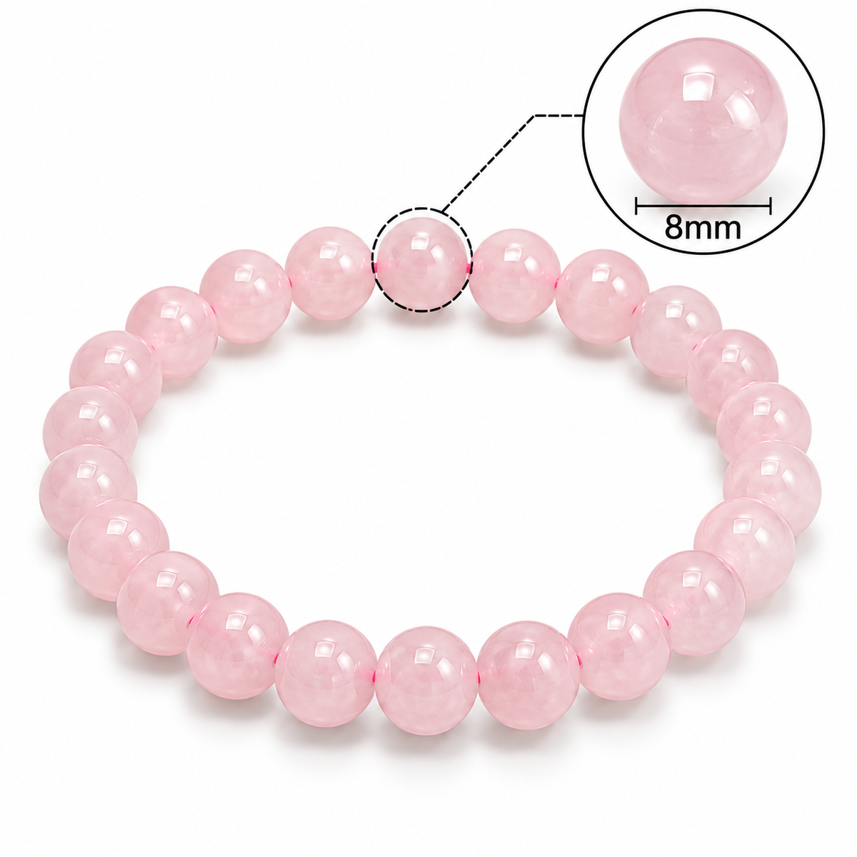 Natural Rose Quartz Bracelet – 8 MM
