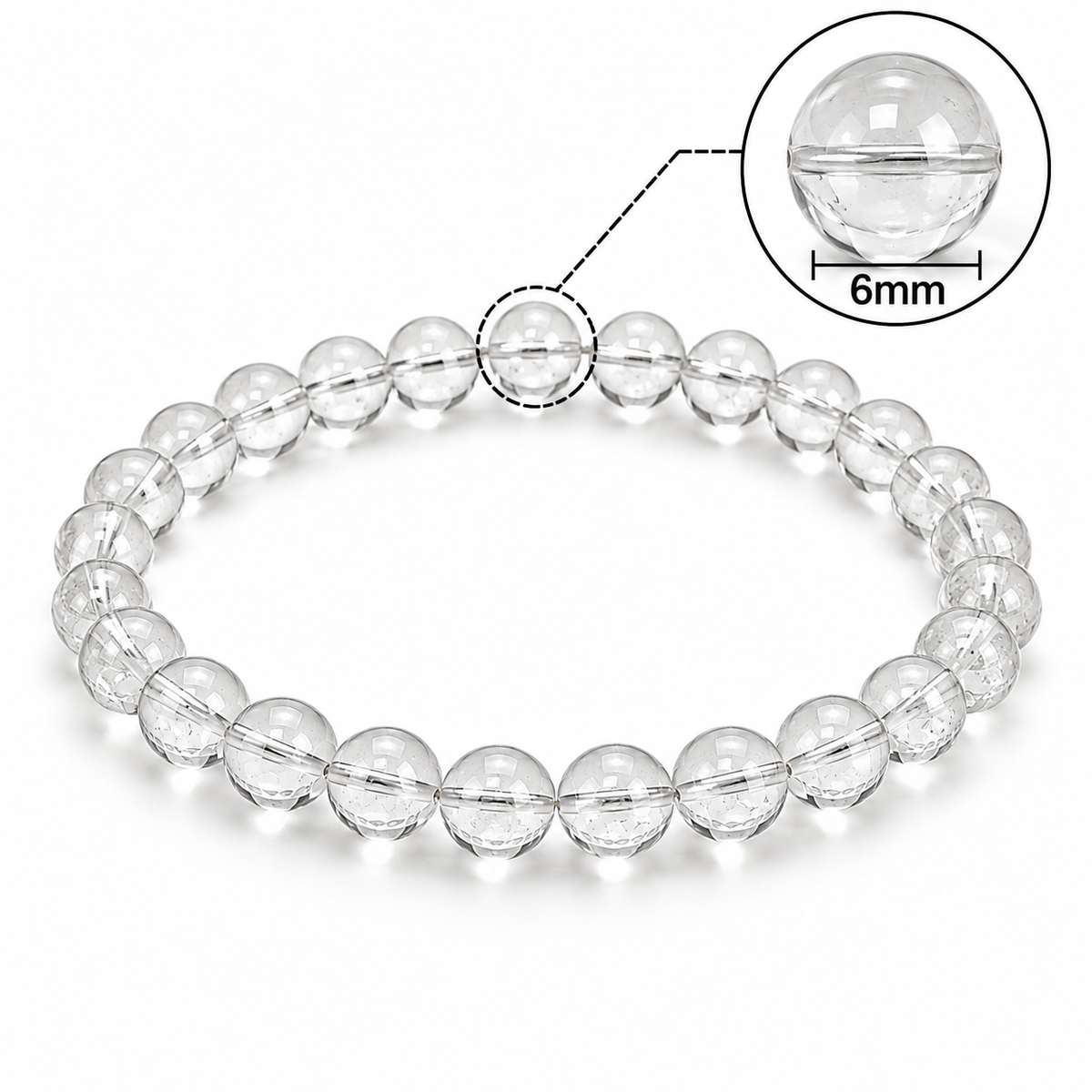 Natural Clear Quartz Bracelet – 6 MM