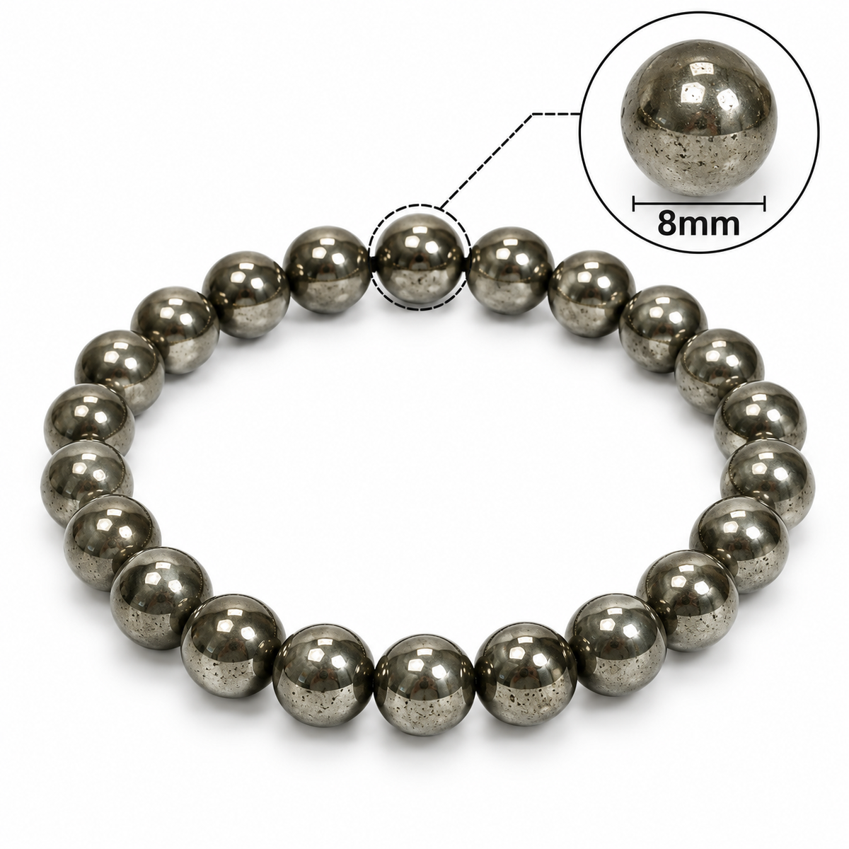 Natural Pyrite Bracelet – 8 MM