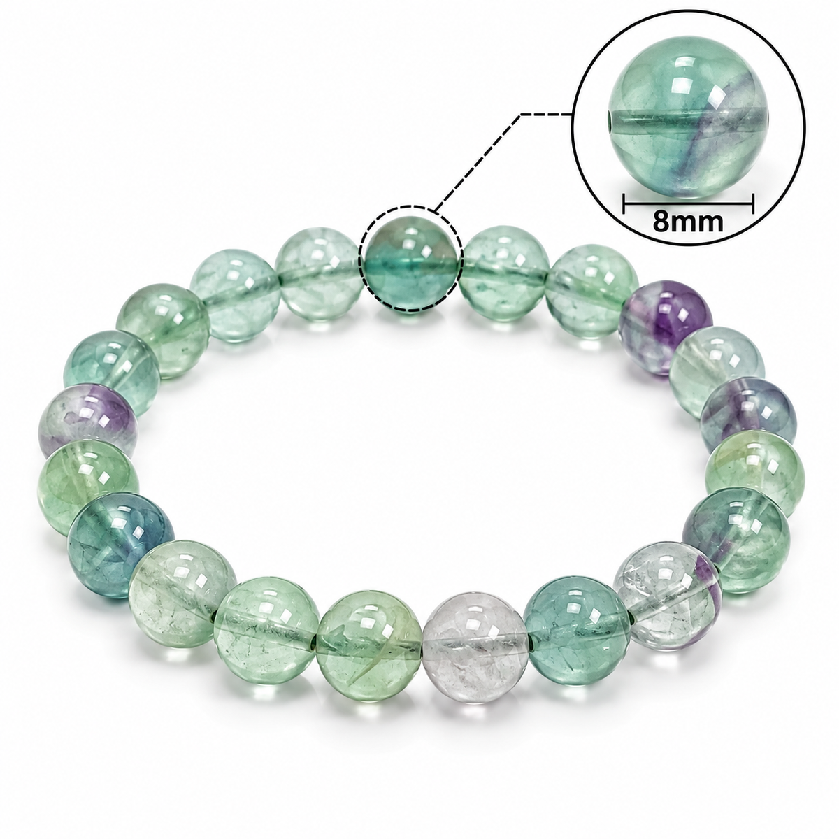 Natural Fluorite Bracelet 8 MM