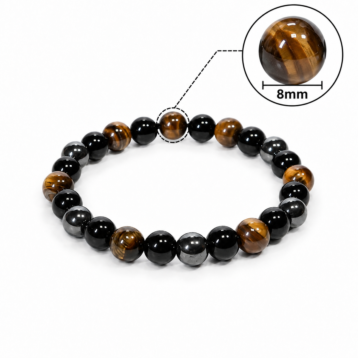 Natural Triple Protection Bracelet – 8 MM