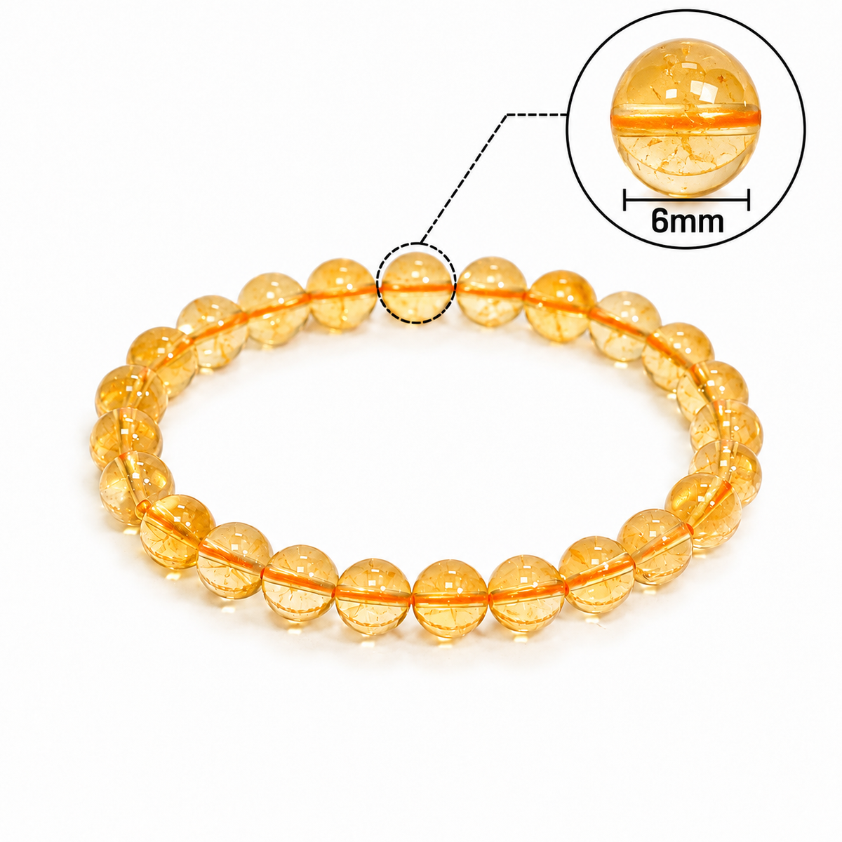 Natural Citrine Bracelet – 6 MM