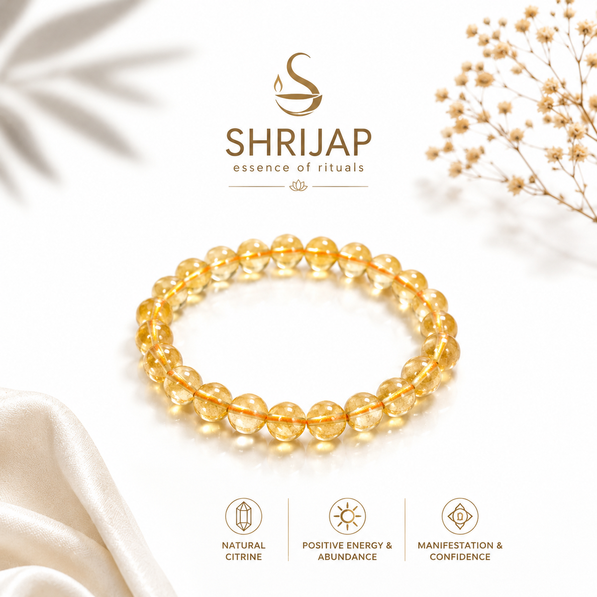 Natural Citrine Bracelet – 6 MM
