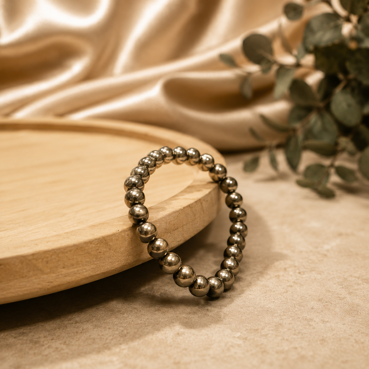 Natural Golden Pyrite Bracelet 8 MM
