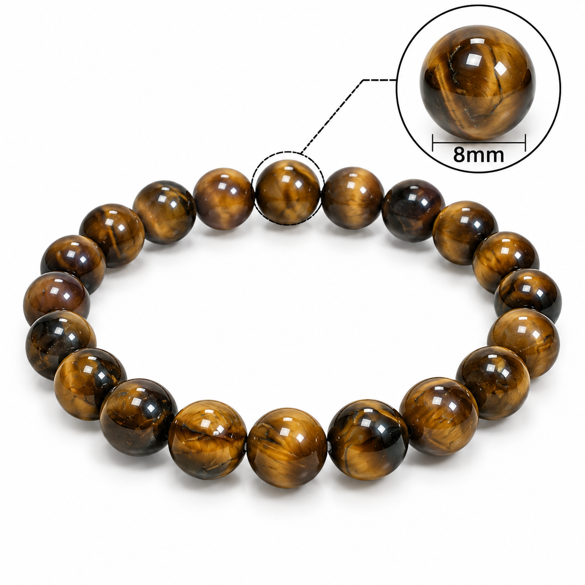 Natural Golden Tiger Eye Bracelet – 8 MM