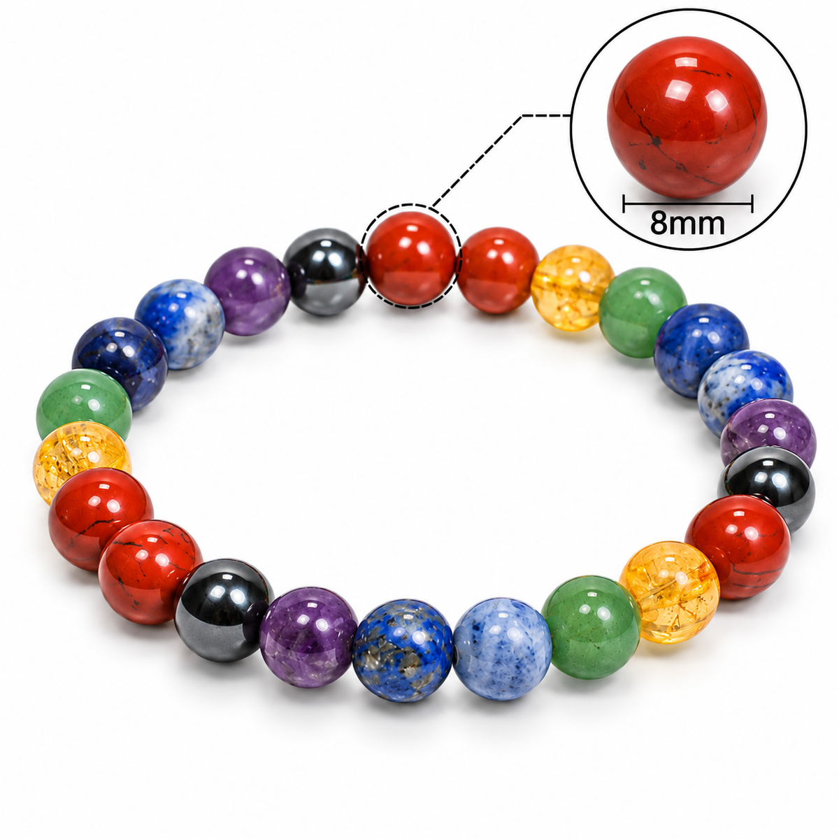 Natural 7 Chakra Healing Bracelet – 8 MM
