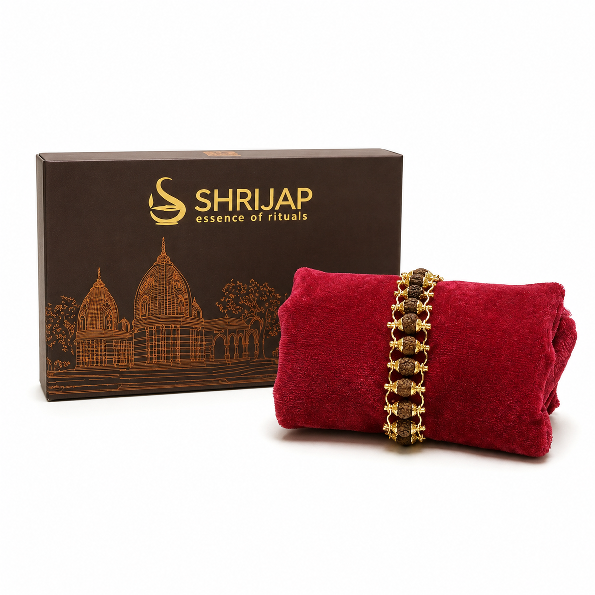 Gold Plated Rudraksha Bracelet