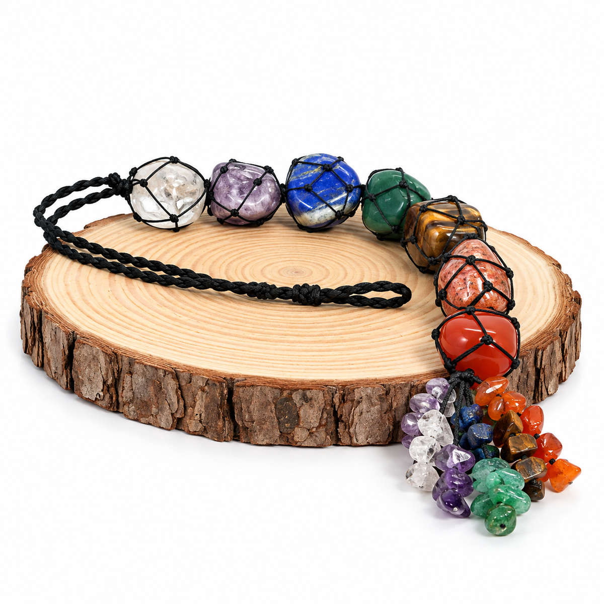 7 Chakra Tumble Hanging – Crystal Healing Vastu Hanger with Chips