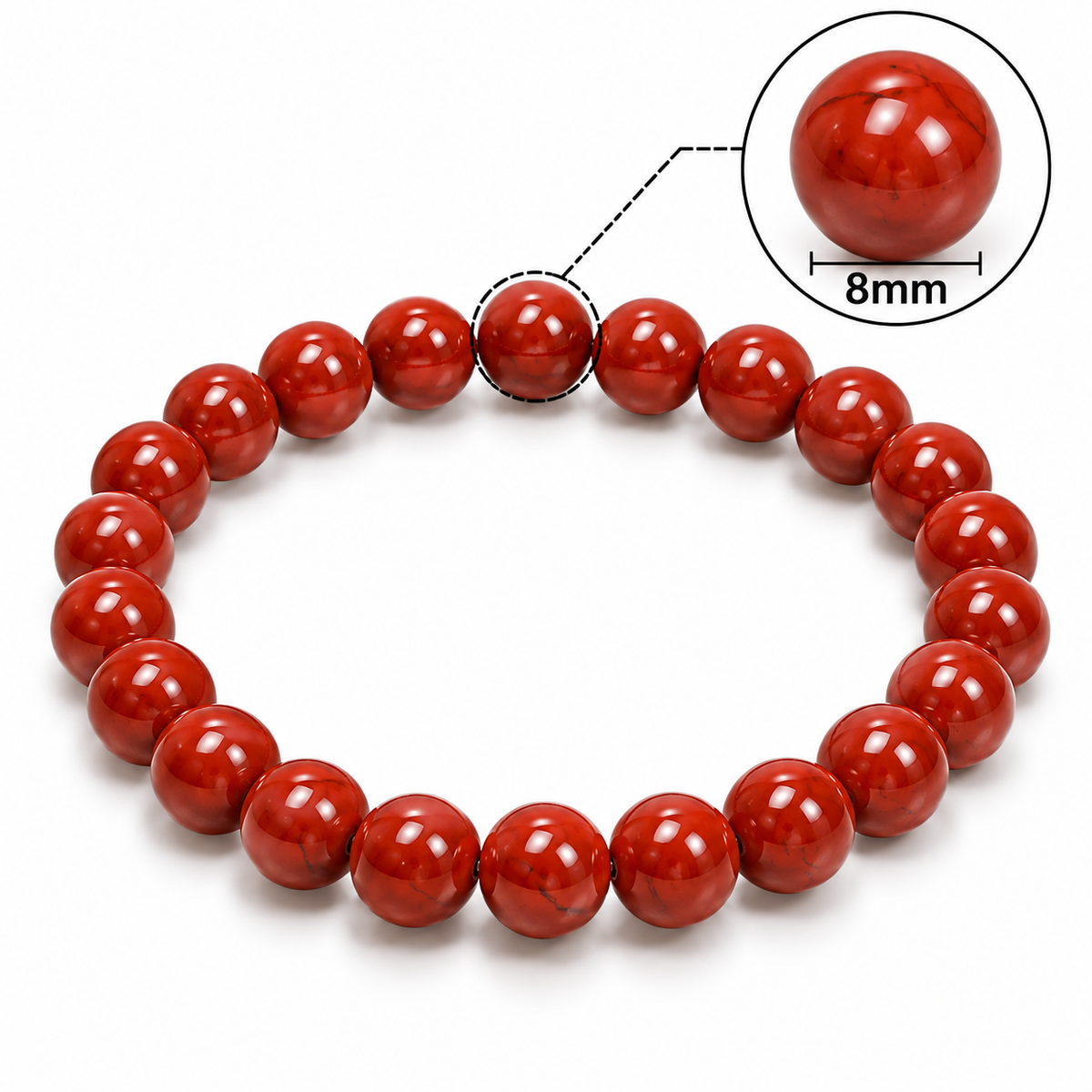 Natural Red Jasper Bracelet 8 MM