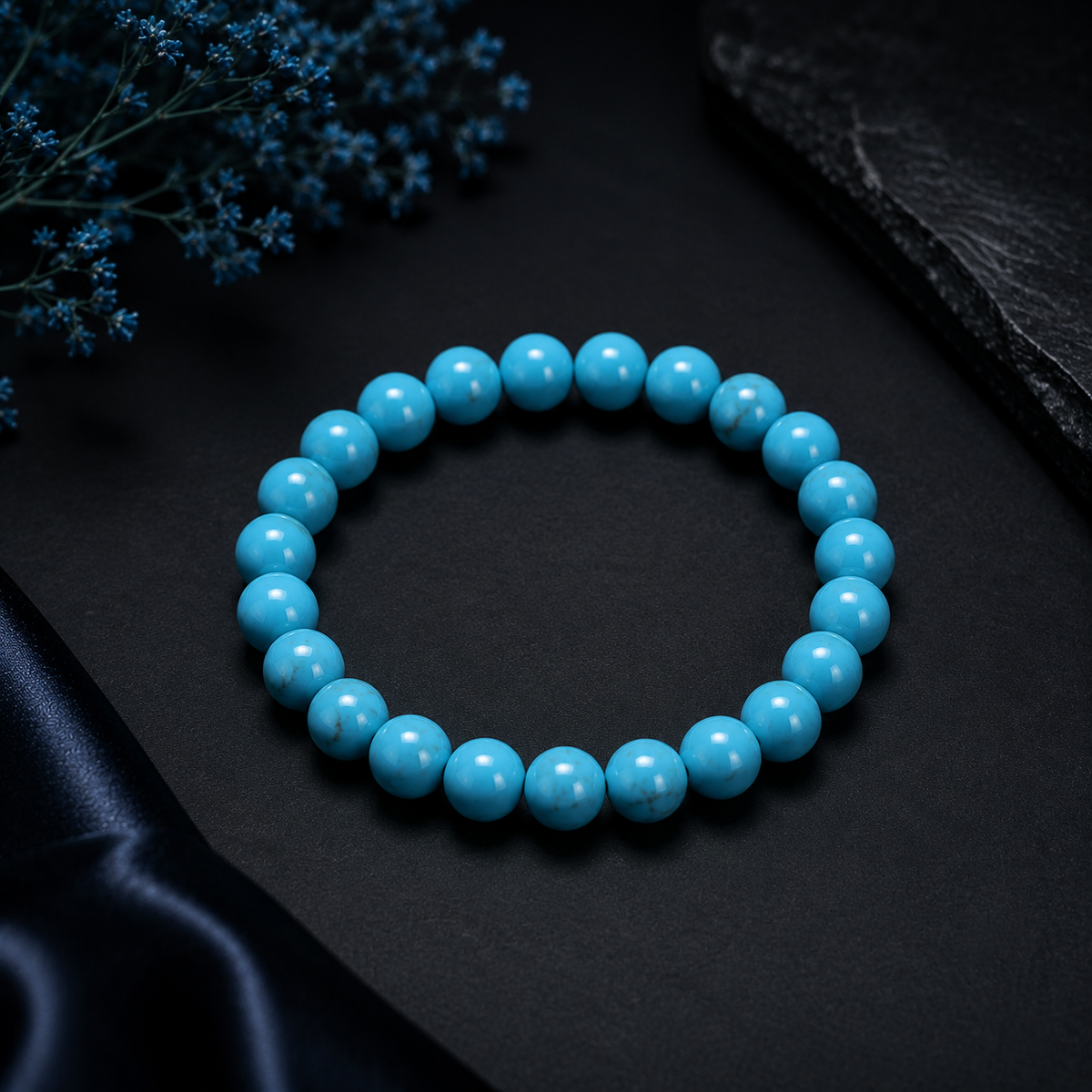 Natural Turquoise Firoza Bracelet – 8 MM