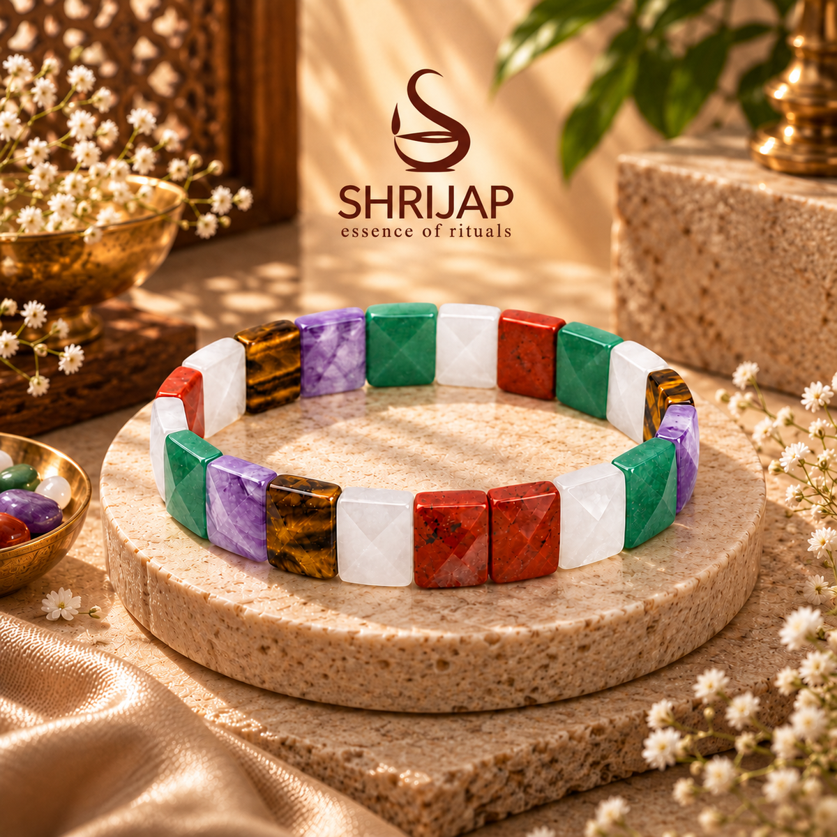 7 Chakra Pyramid Bracelet