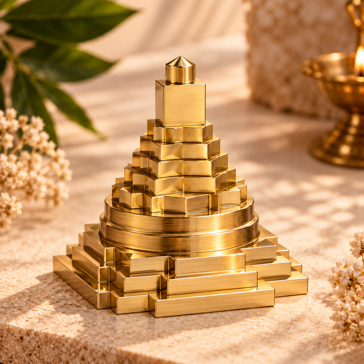 Brass Meru Shri Yantra 2 Inch