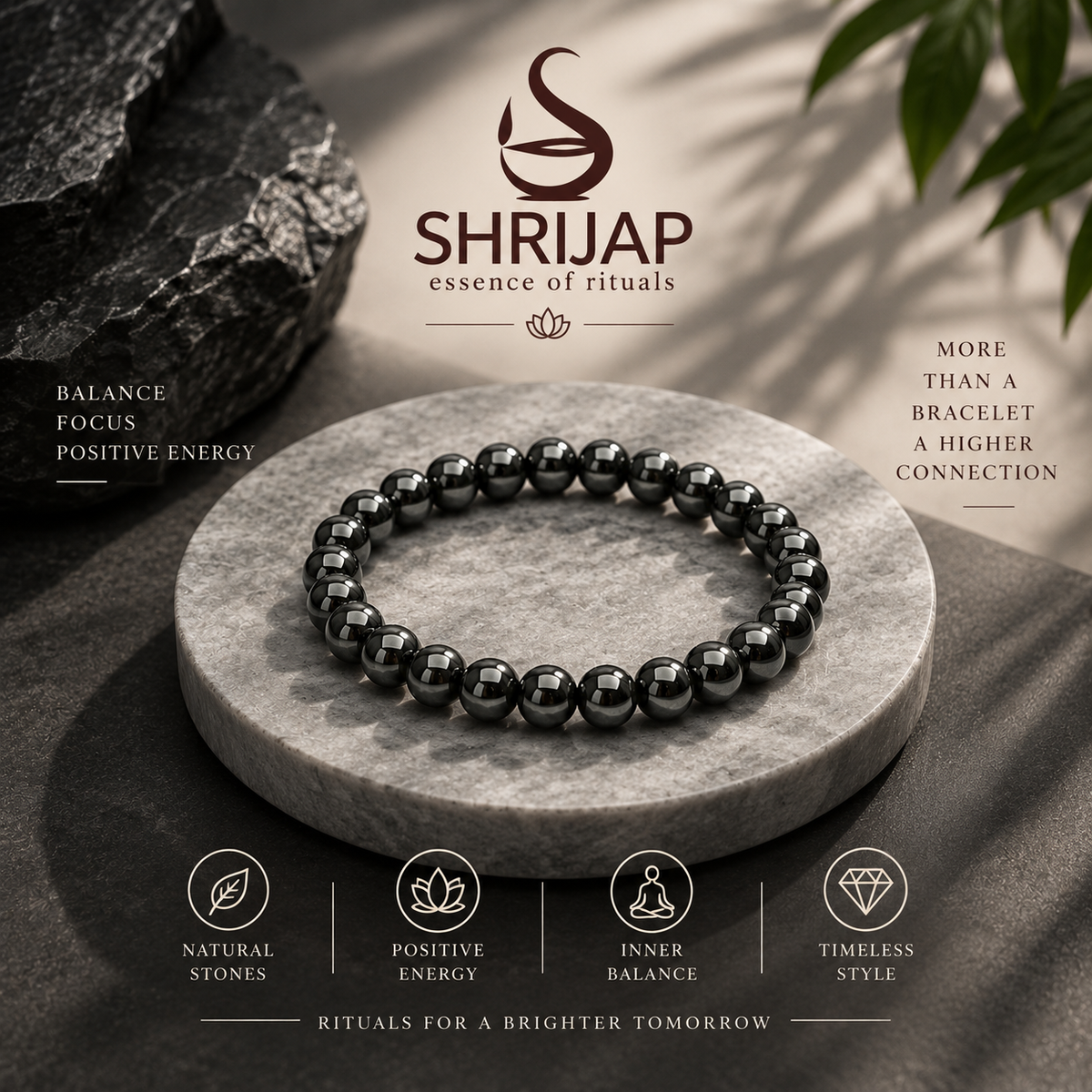 Natural Hematite Bracelet – 8 MM