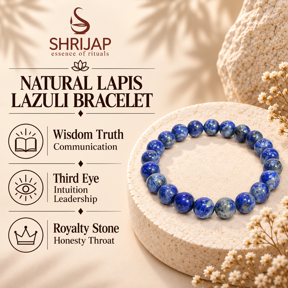 Natural Lapis Lazuli Bracelet – 8 MM