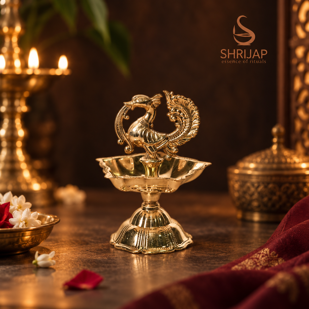 Swan Diya With Lotus Base Size 2
