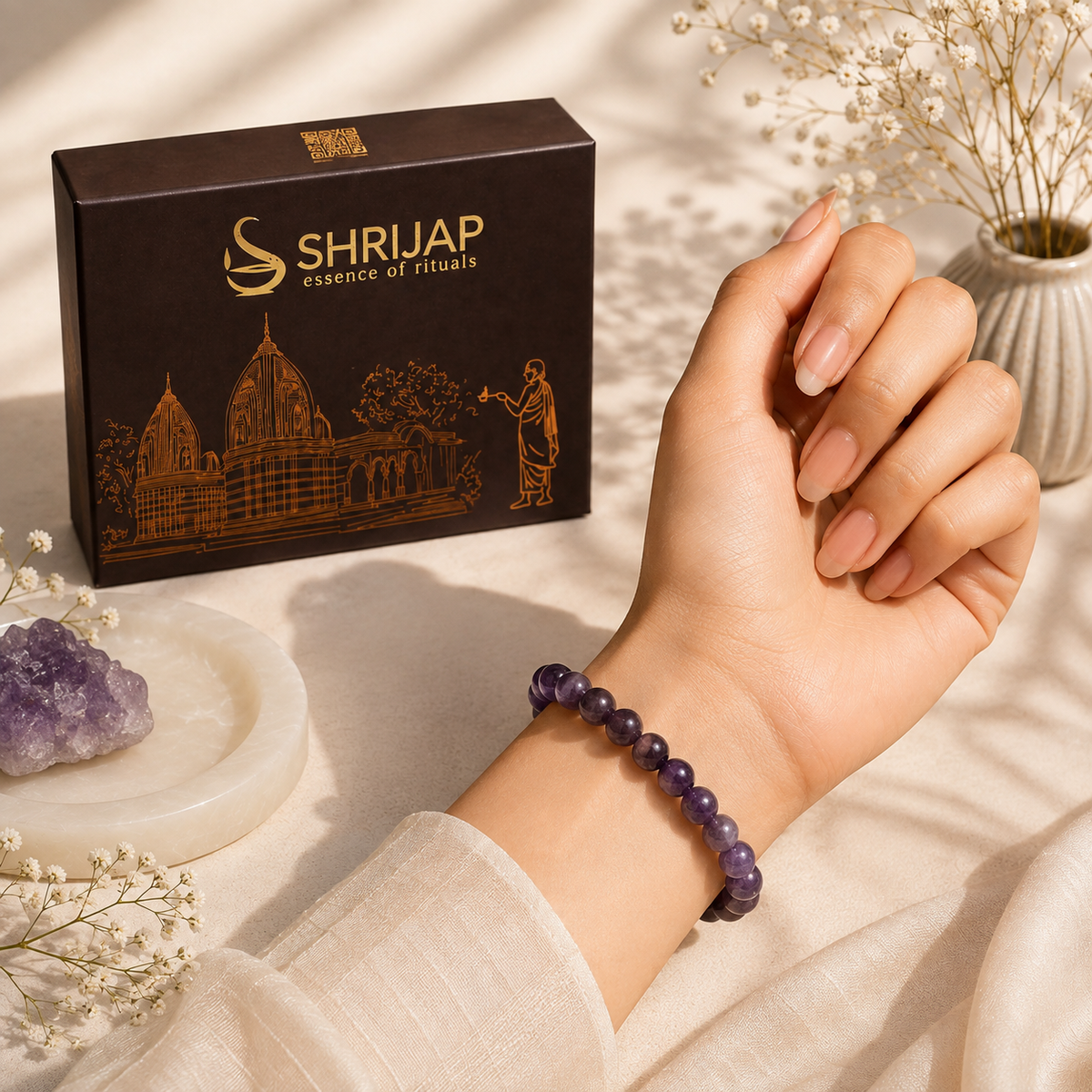 Natural Amethyst Bracelet – 6 MM