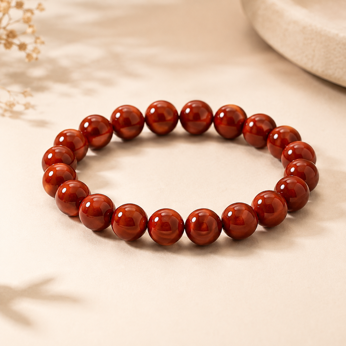 Natural Red Jasper Bracelet 8 MM