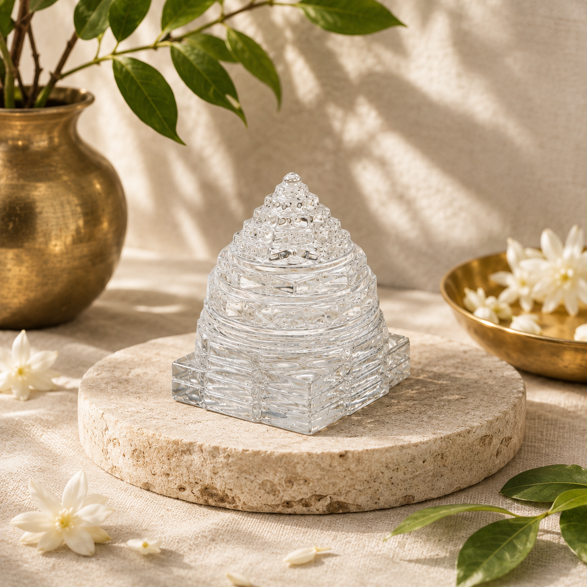 CRYSTAL QUARTZ MERU SHREE YANTRA 2 INCH
