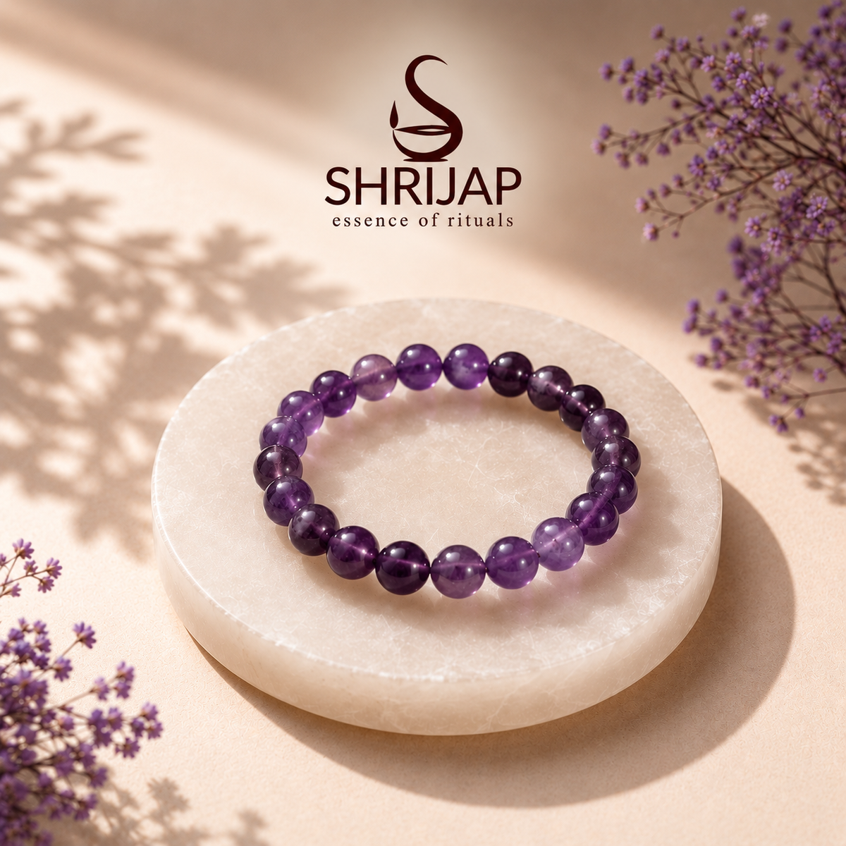 Natural Amethyst Bracelet – 6 MM