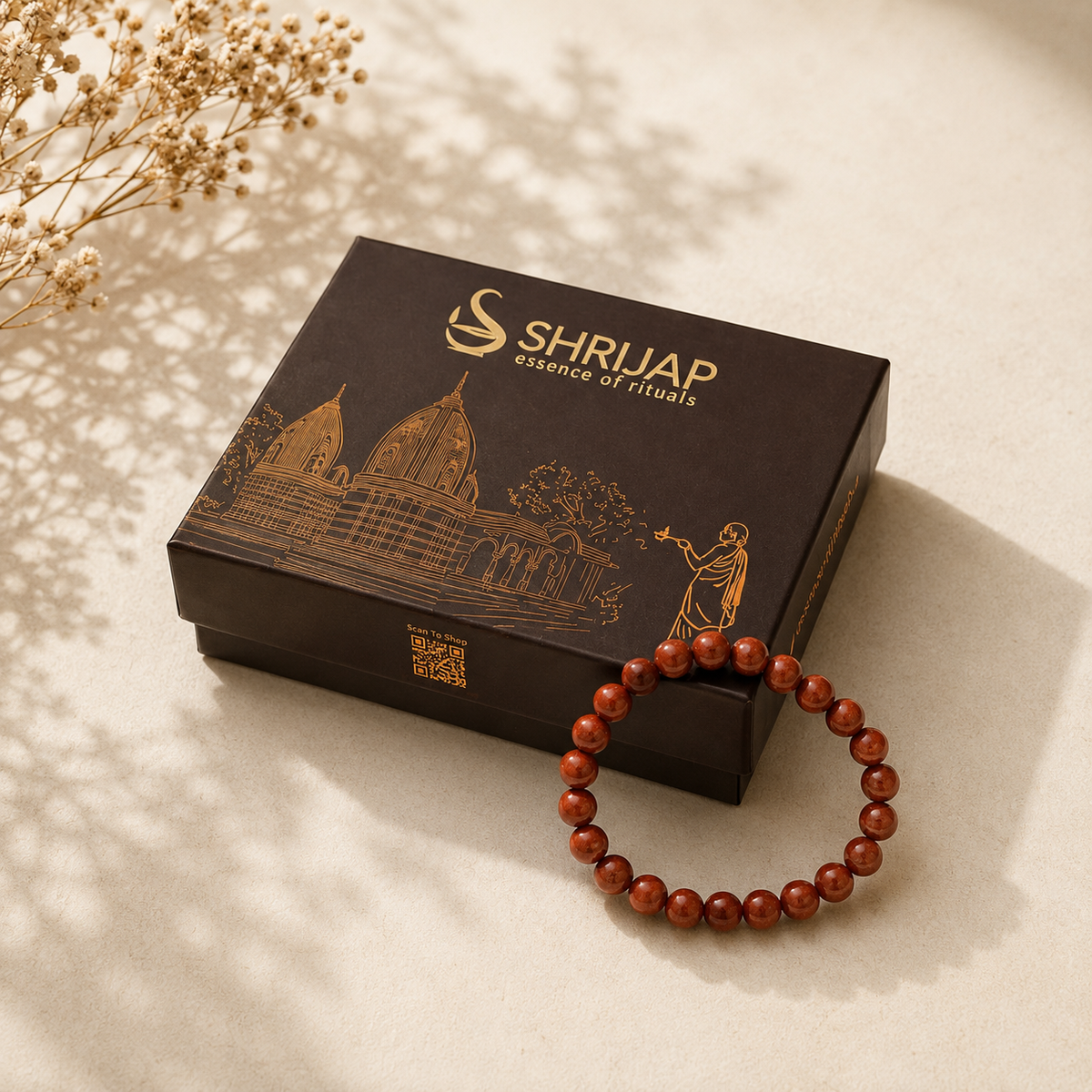 Natural Red Jasper Bracelet 8 MM