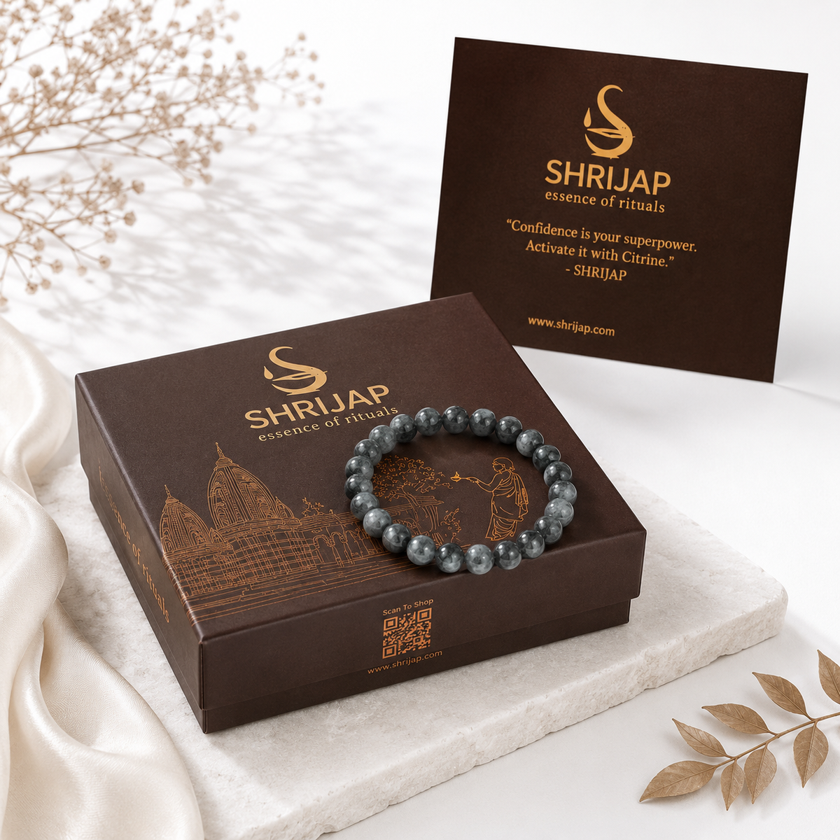 Natural Larvikite Bracelet – 8 MM