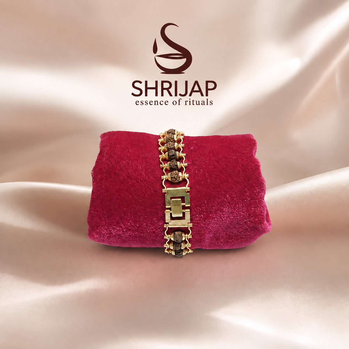 Gold Plated Rudraksha Bracelet