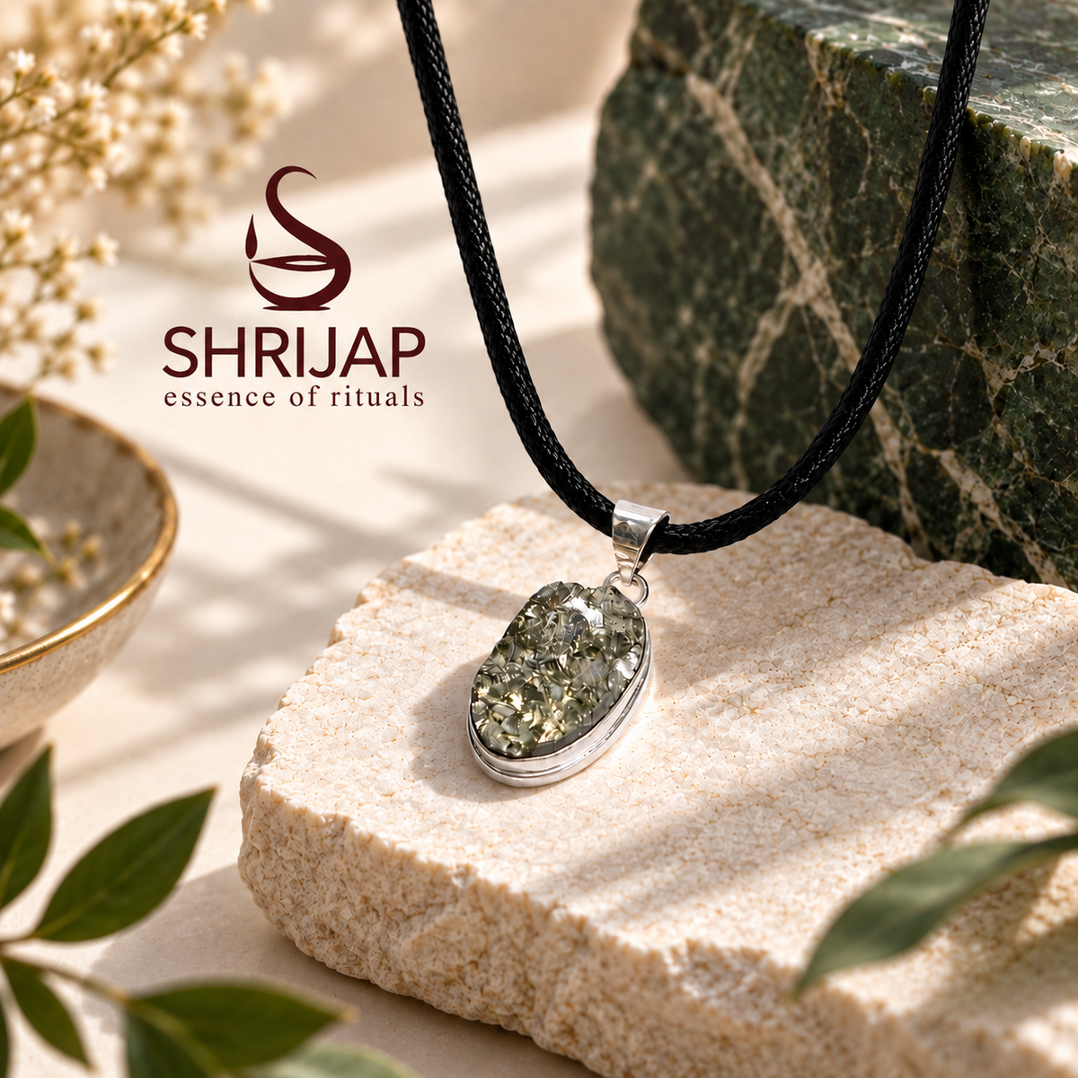 Natural Pyrite Druzy Pendant – Silver Plated Oval Bezel