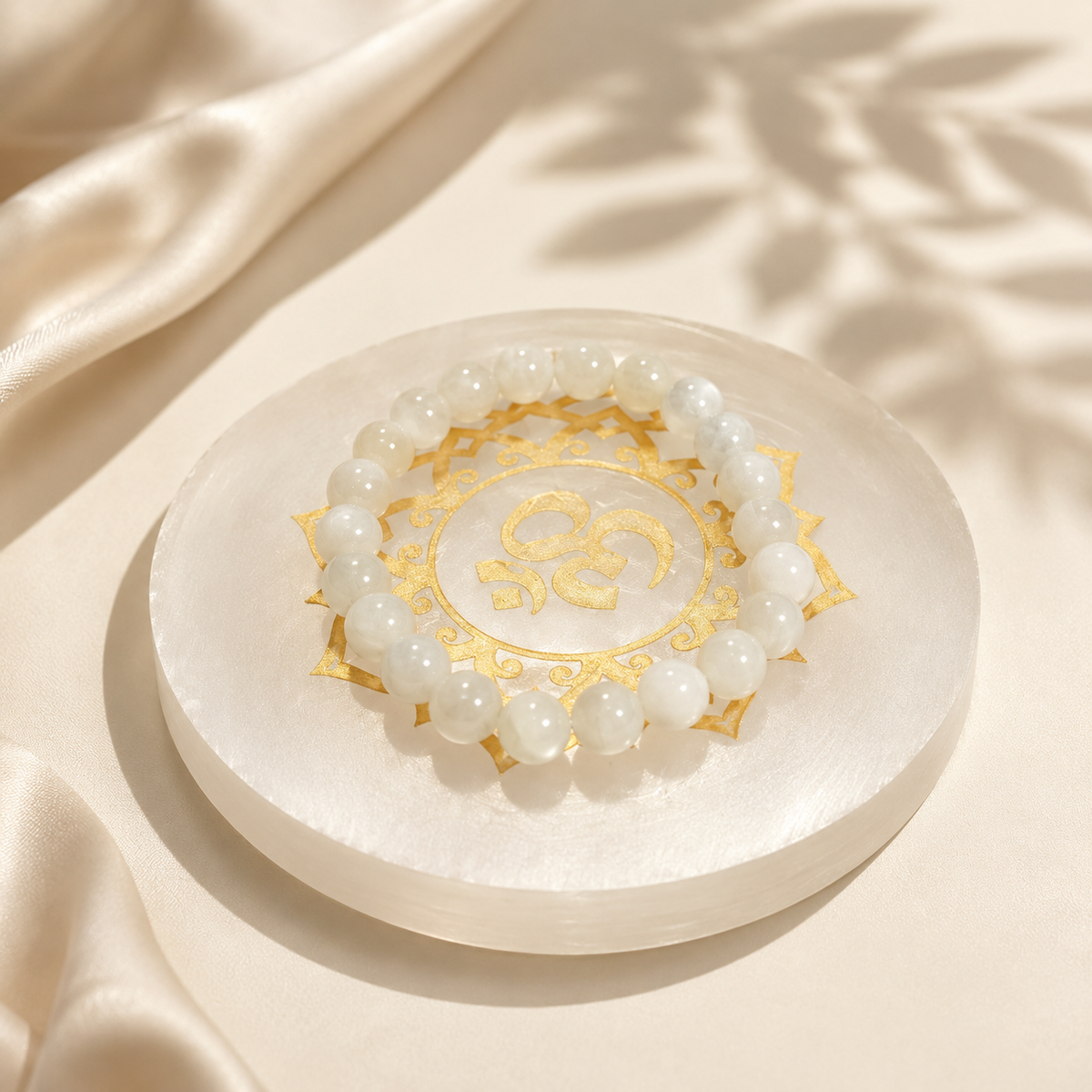 Natural White Moonstone Bracelet – 8 MM