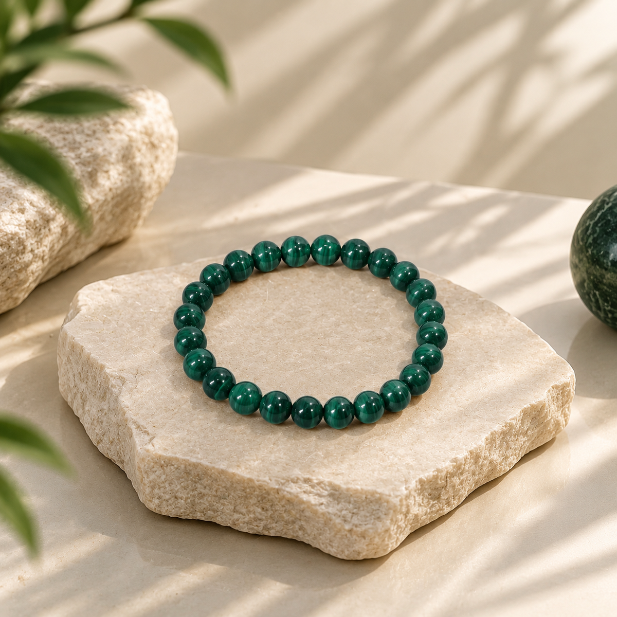 Natural Malachite Bracelet – 8 MM