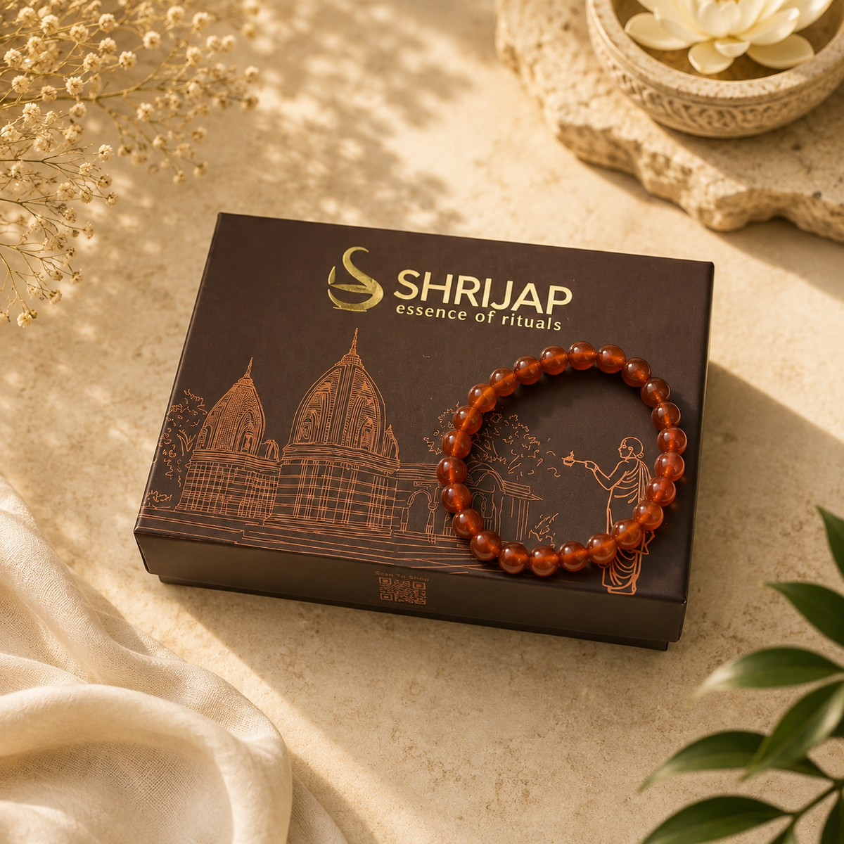 Natural Red Carnelian Bracelet – 8 MM