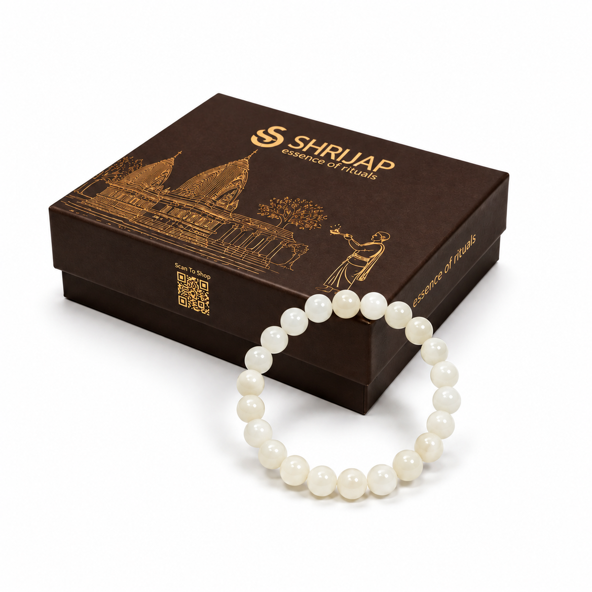 Natural White Moonstone Bracelet – 8 MM