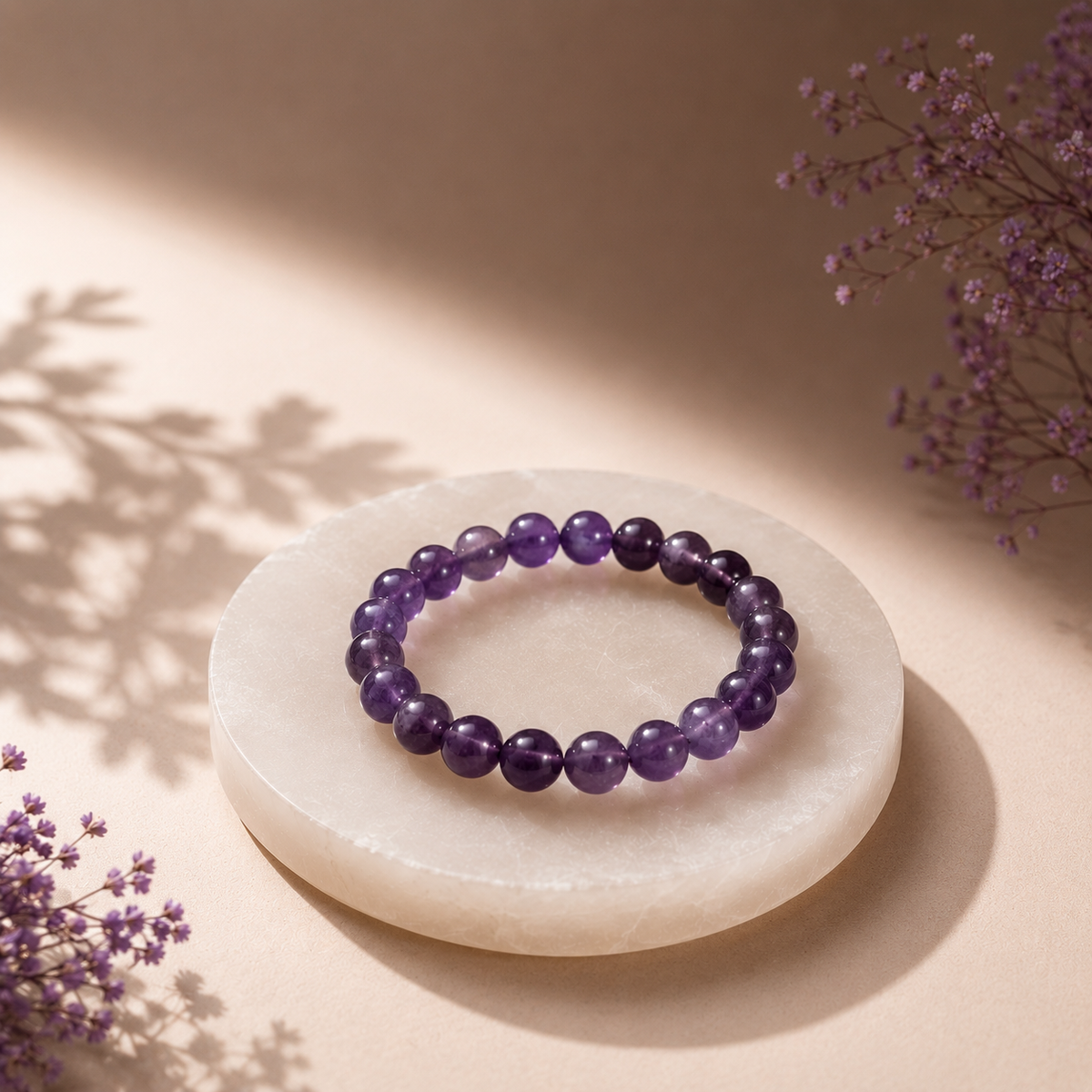 Natural Amethyst Bracelet – 6 MM