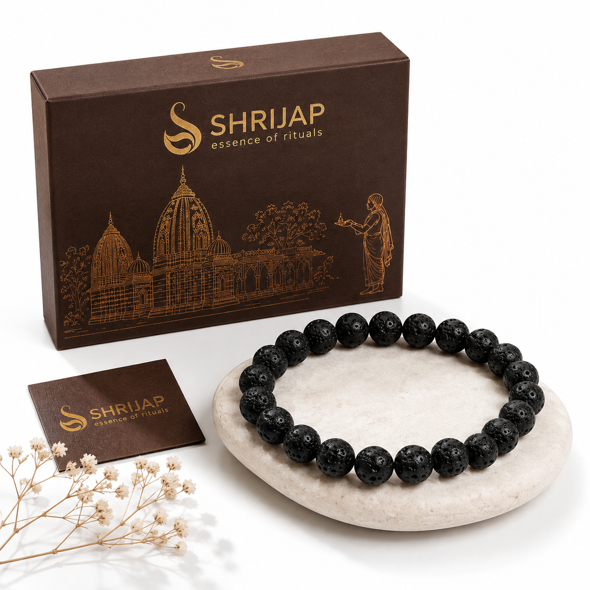 Natural Black Lava Stone Bracelet – 8 MM