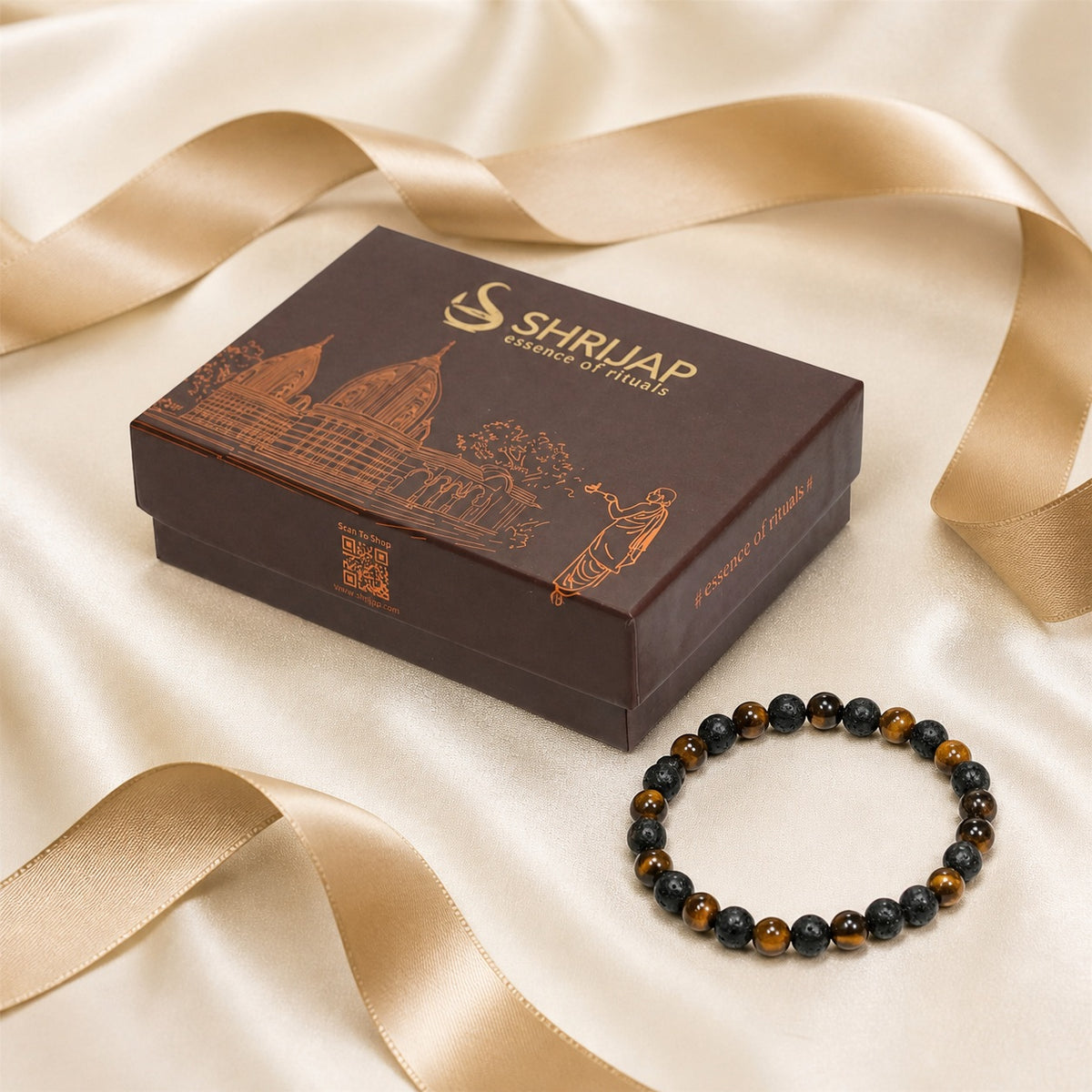 Tiger Eye & Lava Stone Combination Bracelet – 8 MM