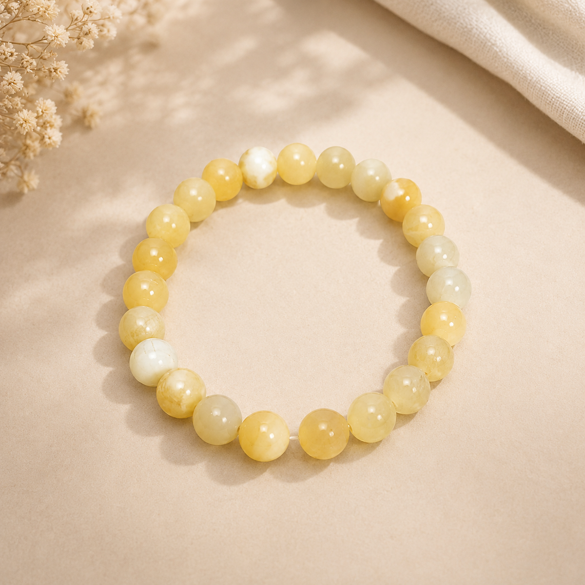 Natural Yellow Calcite Abundance Bracelet – 8 MM