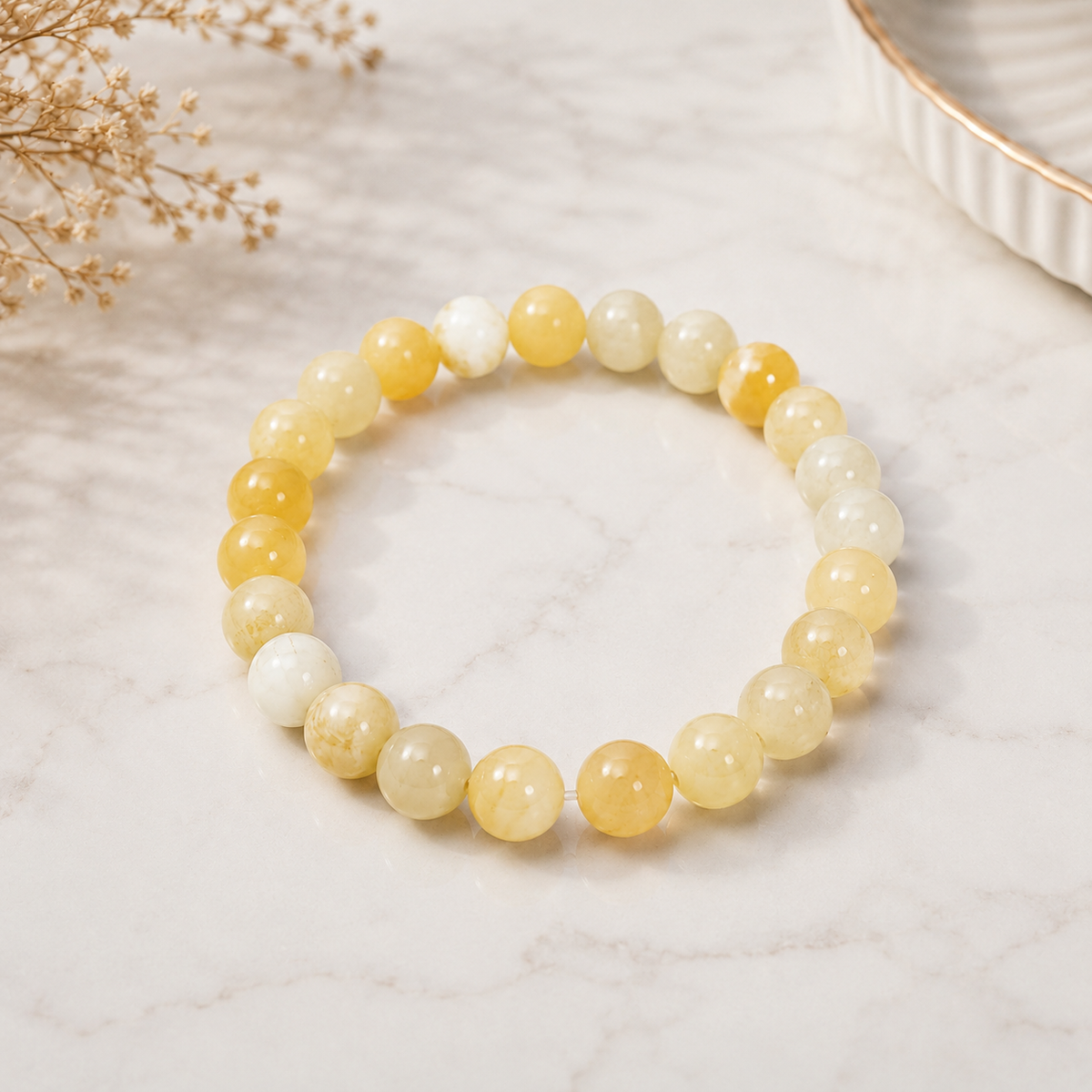 Natural Yellow Calcite Abundance Bracelet – 8 MM