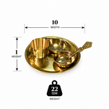 Brass Mini Pooja Thali Set 4 Inch