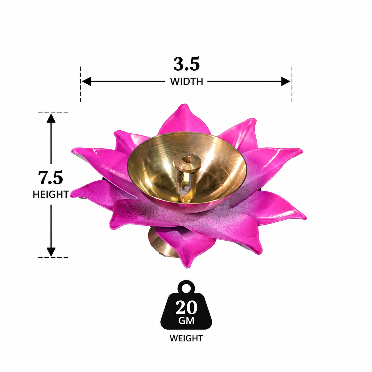 Sunflower Akhand Coloured Diya Big