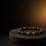 Tiger Eye & Lava Stone Combination Bracelet – 8 MM