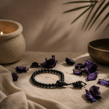 Natural Black Matte Karungali Wood Bracelet with Latkan – 6 MM
