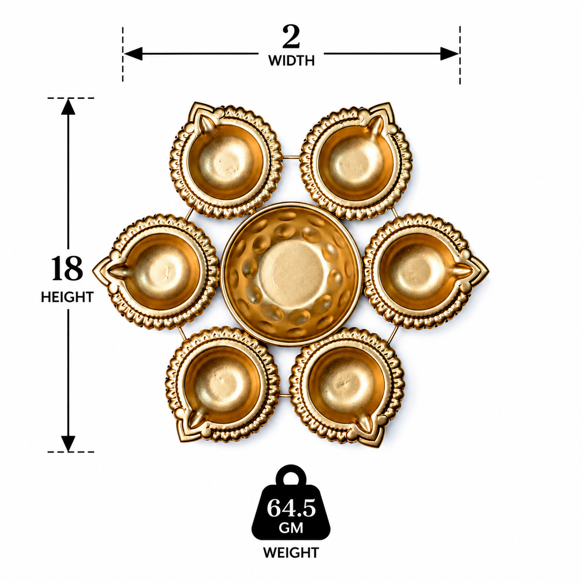 6 Diya Flower Urli With Center Bowl