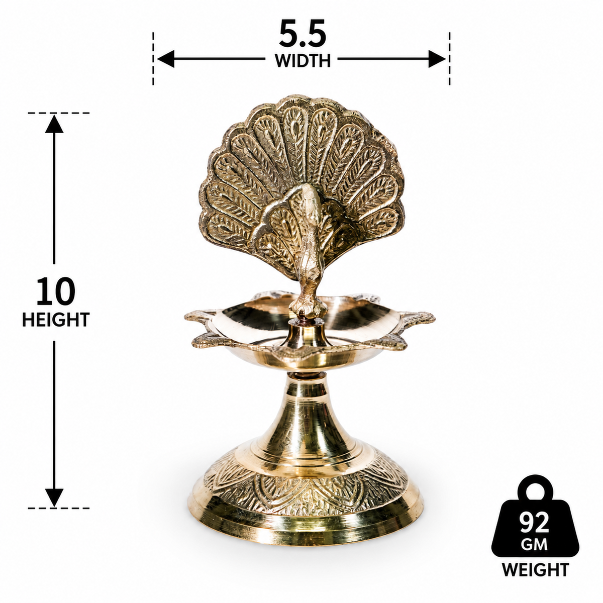 Peacock Diya With 1 Step